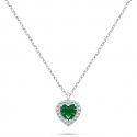 Brilio Silver Silver heart necklace with green zircon NCL158WG Brilio Silver Silver heart necklace with green zircon NCL158WG
