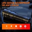 Superfire Taskulamppu L16-X, 400lm, tarkennettava, ladattava USB C, 2x 18650 3400mAh, IP43