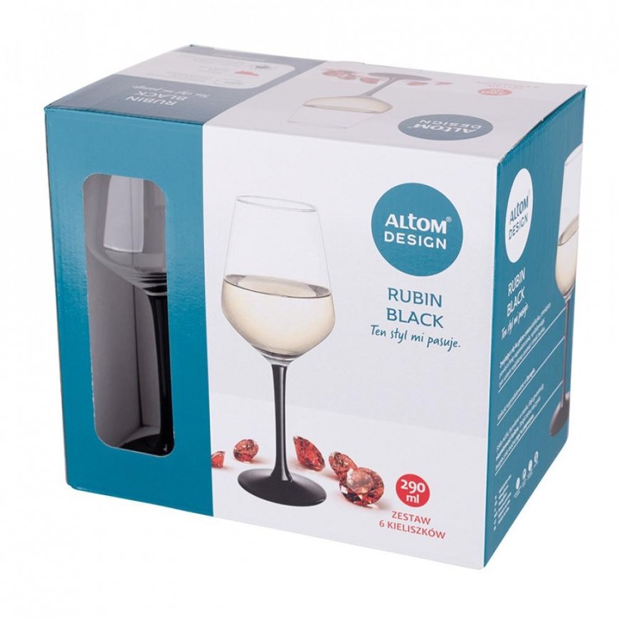 Lumarko WINE GLASS 6 PCS RUBIN Black 290ML – 5