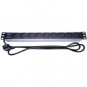 „PremiumCord“ maitinimo juostelė 19 colių stovui 1U, 9x230V, 2m laidas „PremiumCord“ maitinimo juostelė 19 colių stovui 1U, 9x230V, 2m laidas