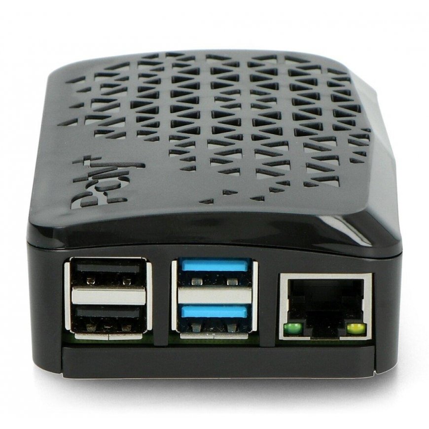 Kotelo Raspberry Pi 4B:lle - Argon Poly + minituulettimella - musta – 4