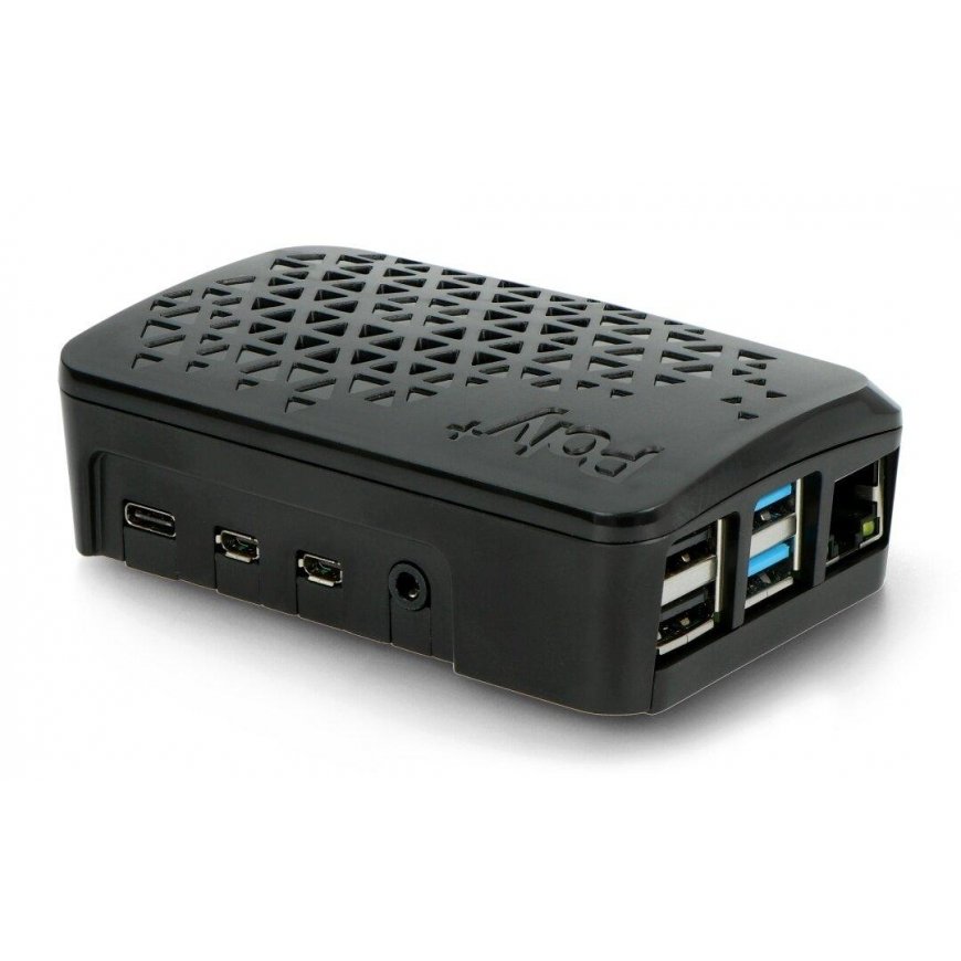 Kotelo Raspberry Pi 4B:lle - Argon Poly + minituulettimella - musta – 5