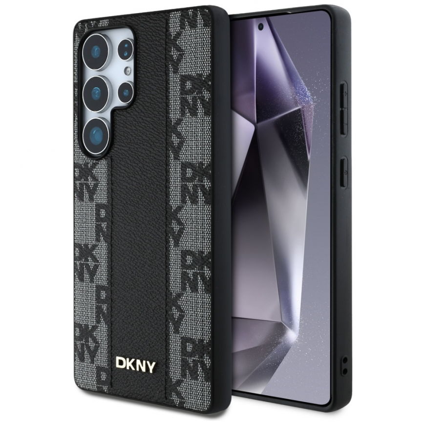 DKNY Leather Checkered Pattern MagSafe Samsung Galaxy S25 Ultra dėklas telefonui juodos spalvos – 2