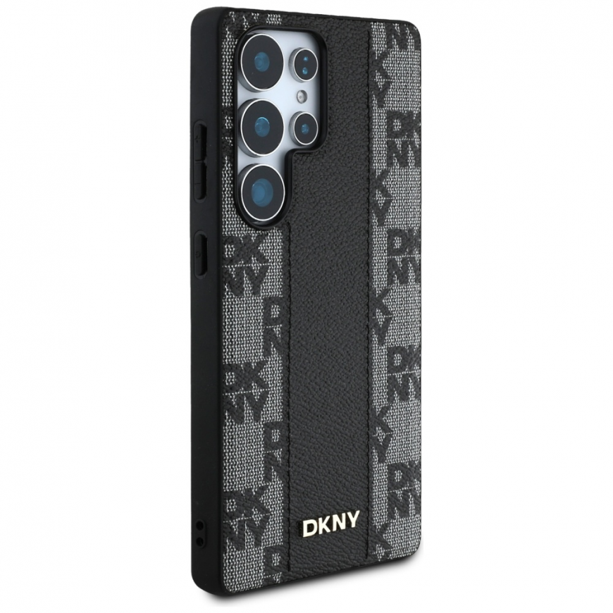 DKNY Leather Checkered Pattern MagSafe Samsung Galaxy S25 Ultra dėklas telefonui juodos spalvos – 5