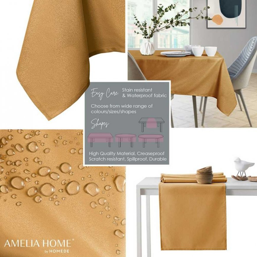 AmeliaHome Tablecloth AH EMPIRE HMD GOLD R100X100