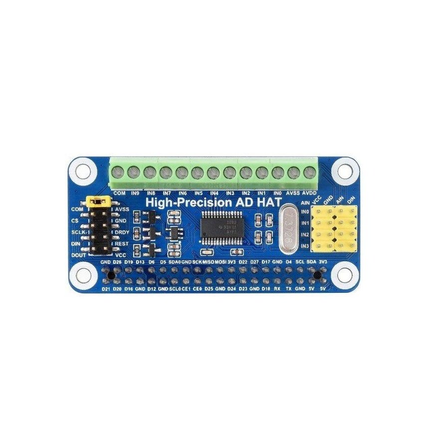 ADC ADS1263 keitiklis 32 bitų, 10 kanalų, priedėlis Raspberry Pi, Waveshare 18983 – 3