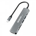 DUDAO Alu 6-in-1 USB3.0 Fast Hub multi-functional Langallinen USB 3.2 Gen 1 (3.1 Gen 1) Type-C Harma