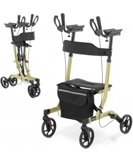 Uniprodo Four-wheel folding walker for seniors with seat and basket up to 136 kg