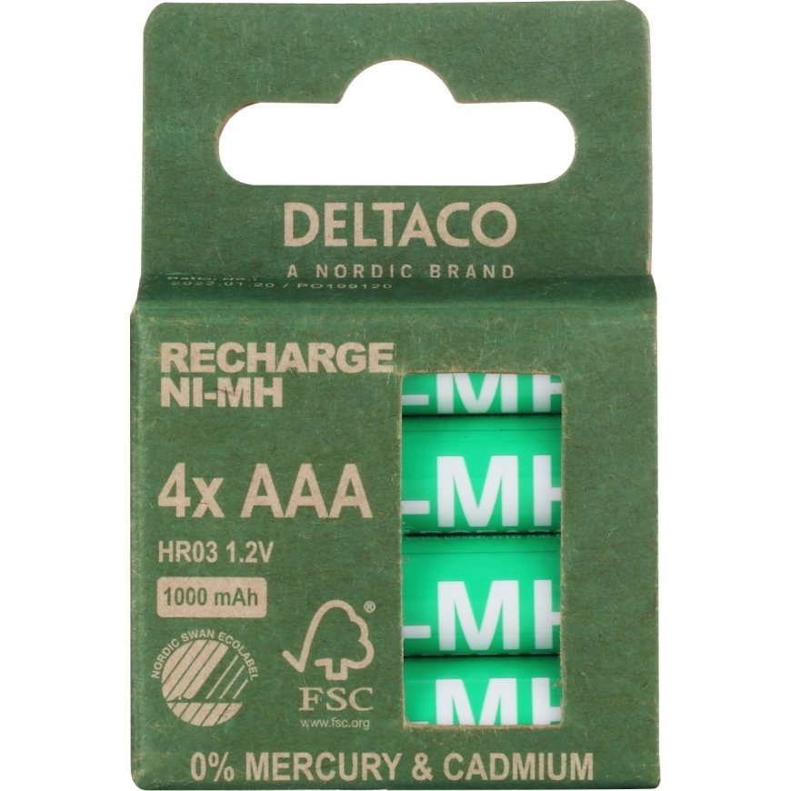Deltaco ULT-NH1000AAA-4P majapidamispatarei Laaditav patarei AAA Nikkel-metallhüdriid (NiMH) – 2