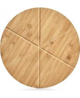Bamboo Pizza board with scissors, Ø 32 cm, bamboo, ZELLER