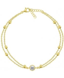 Brilio Silver Double gold-plated bracelet for women BRC187Y