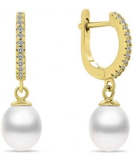 Brilio Silver Brilio Silver Charming gold-plated earrings with pearls EA650Y