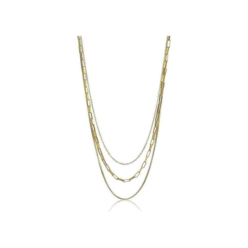 Marc Malone Triple Francesca Gold Necklace MCN24014G
