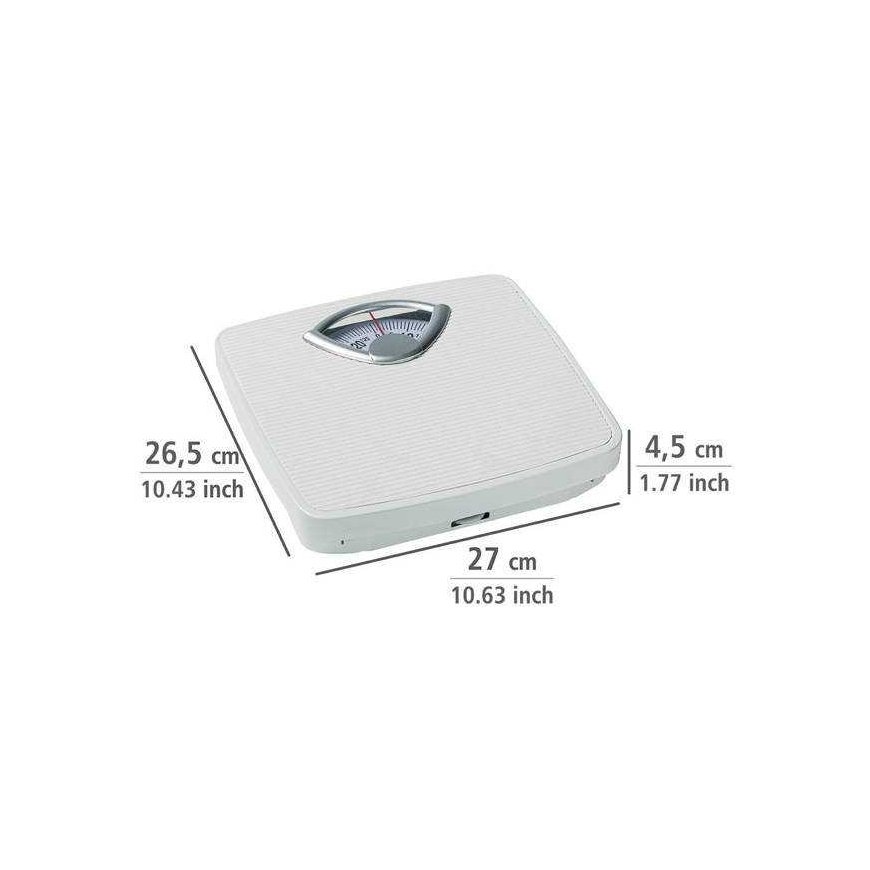 Bathroom scales, metal, 27 x 26.5 cm, white, Wenko – 3