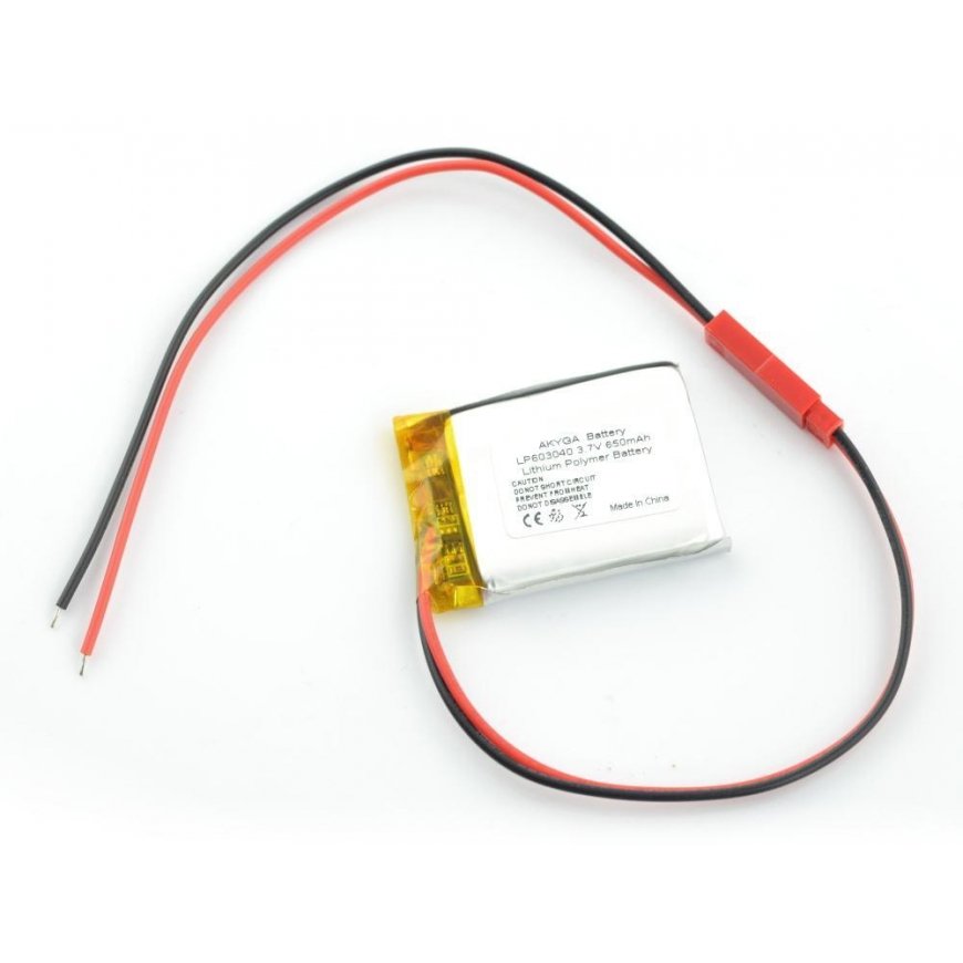 Battery Li-Pol Akyga 650mAh 1S 3.7V - Connectors JST-BEC + Socket – 2