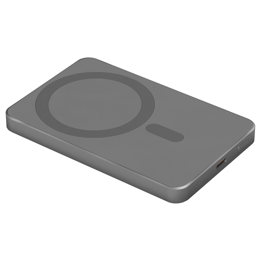 POWER BANK indukcinis Kruger & Matz 5000 mAh Mag Safe pilkas – 3