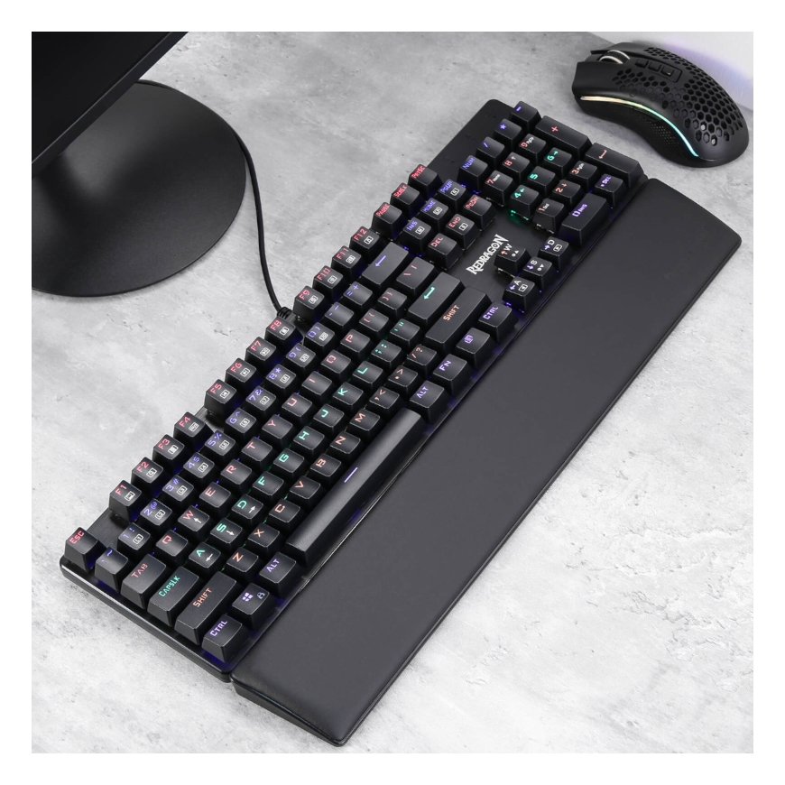 REDRAGON METEOR L wrist rest Leatherette, Memory foam, Plastic, Rubber, Synthetic Black – 3