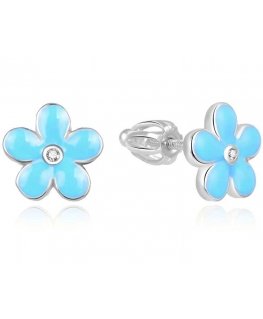 Beneto Silver flower earrings AGUP1833S