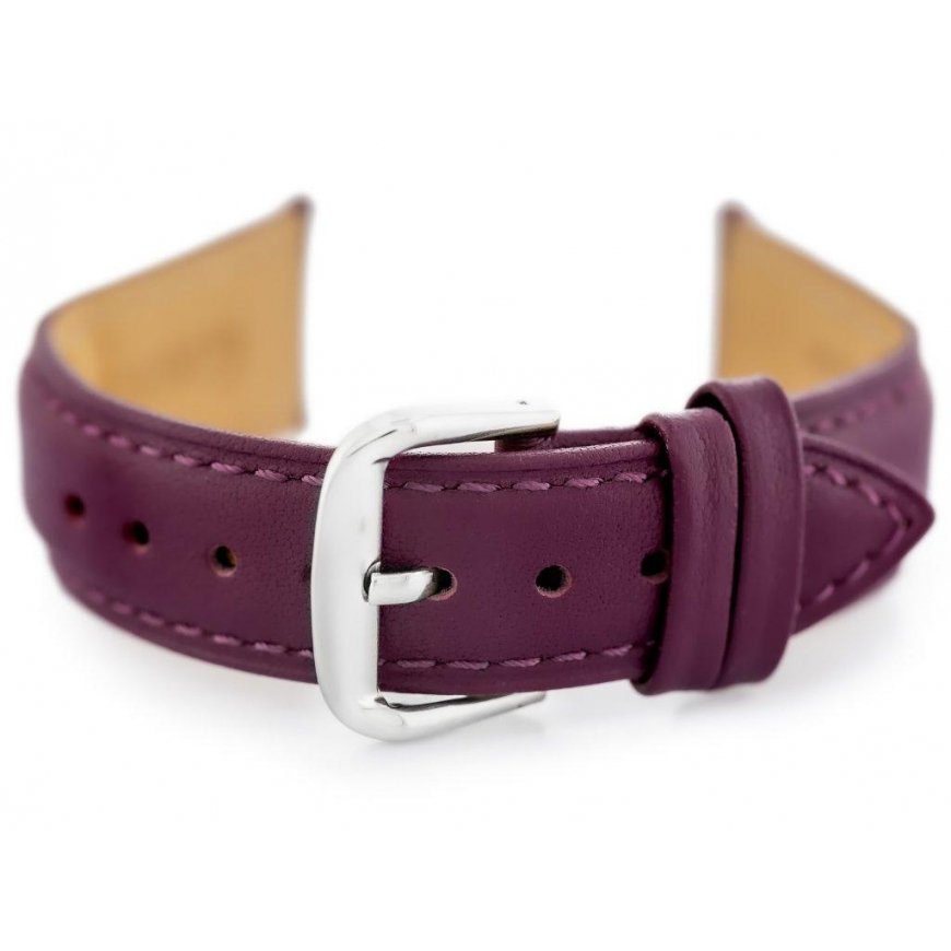 Pacific W94 leather watch strap - purple - 12mm