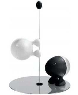 Alessi ASG02 BW garšvielu šeikeris Melns, Nerūsējošs tērauds, Balts