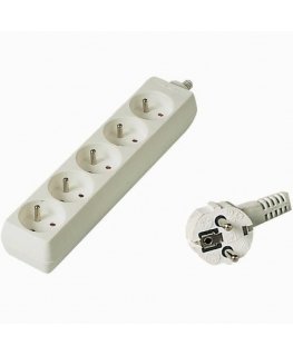 PremiumCord PP5-02 power extension 2 m 5 AC outlet(s) White