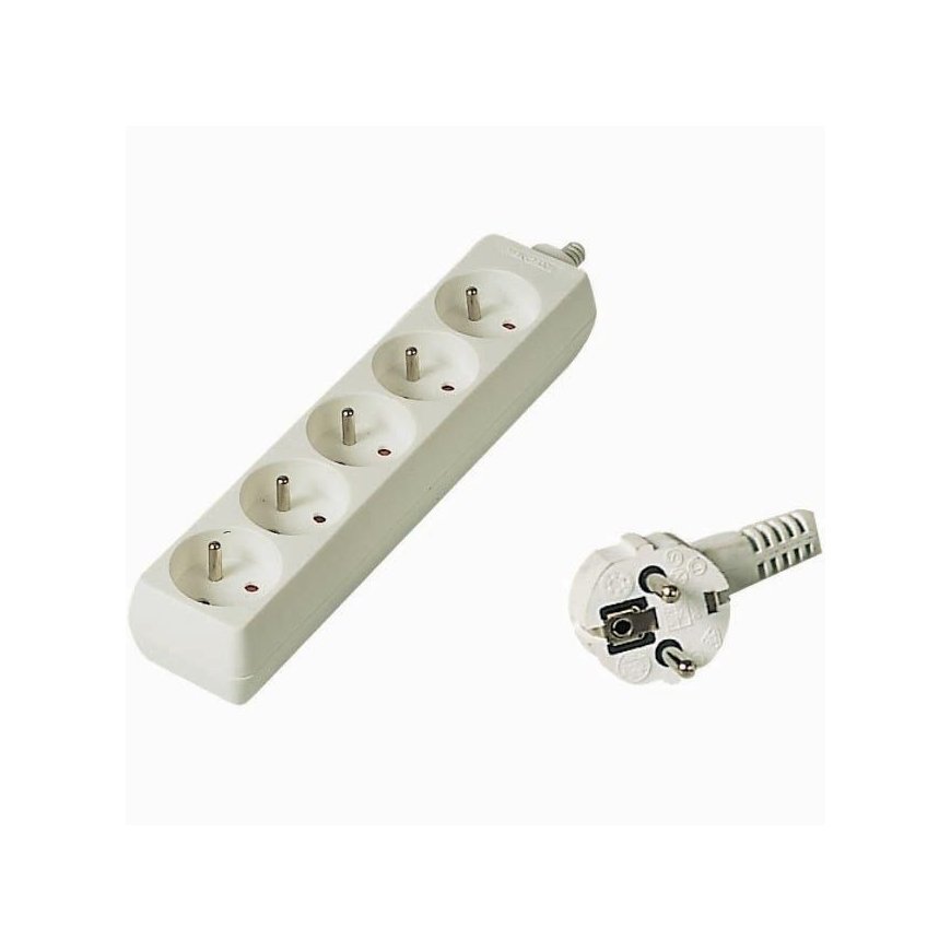 PremiumCord PP5-02 power extension 2 m 5 AC outlet(s) White