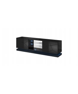 Cama QIU 200 czarny TV stovas / baldas garso ir vaizdo aparatūrai 4 spintos