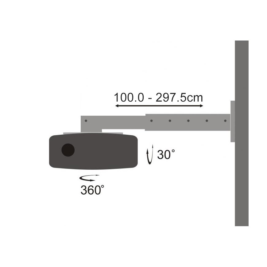 SBOX PM-300 projektora stiprinājums Siena Melns – 3
