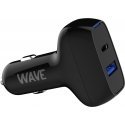 Wave Autolaturi, 1 x USB Type-C + 1 x USB-A 18W+18W, Musta Wave Autolaturi, 1 x USB Type-C + 1 x USB-A 18W+18W, Musta