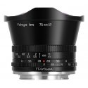 TTArtisan APS-C 7.5mm F2 Fisheye MILC Plats "zivs acs" objektīvs Melns TTArtisan APS-C 7.5mm F2 Fisheye MILC Plats "zivs acs" objektīvs Melns