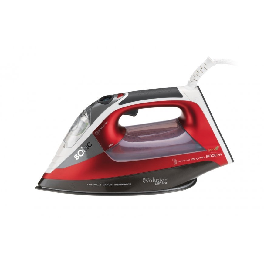 Solac CVG9611 Kuivalt ja auruga triikimine Mittenakkuv tald 3000 W Must, Punane, Valge