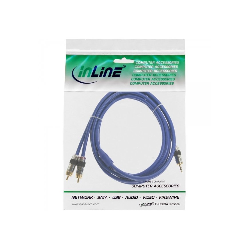 InLine 4043718032006 аудио кабель 2 m 2 x RCA 3,5 мм Синий – 2