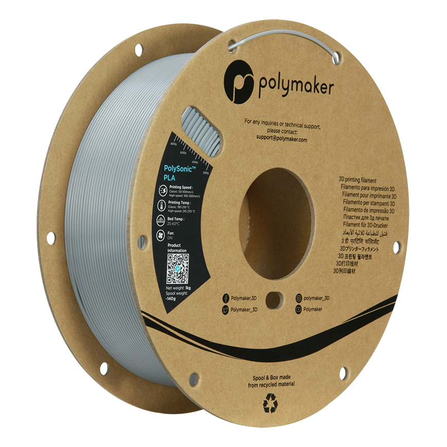 Polimakeris PolySonic High Speed PLA 1,75 mm 1kg - Raudonas – 4