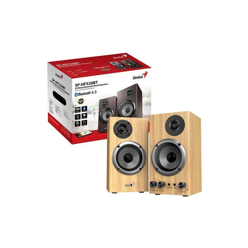 Computer speakers Genius SP-HF520BT, 2.0, 20W, pine wood, AUX/Bluetooth 5.3 – 4