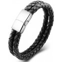 Troli Double black braided leather bracelet Swater Troli Double black braided leather bracelet Swater