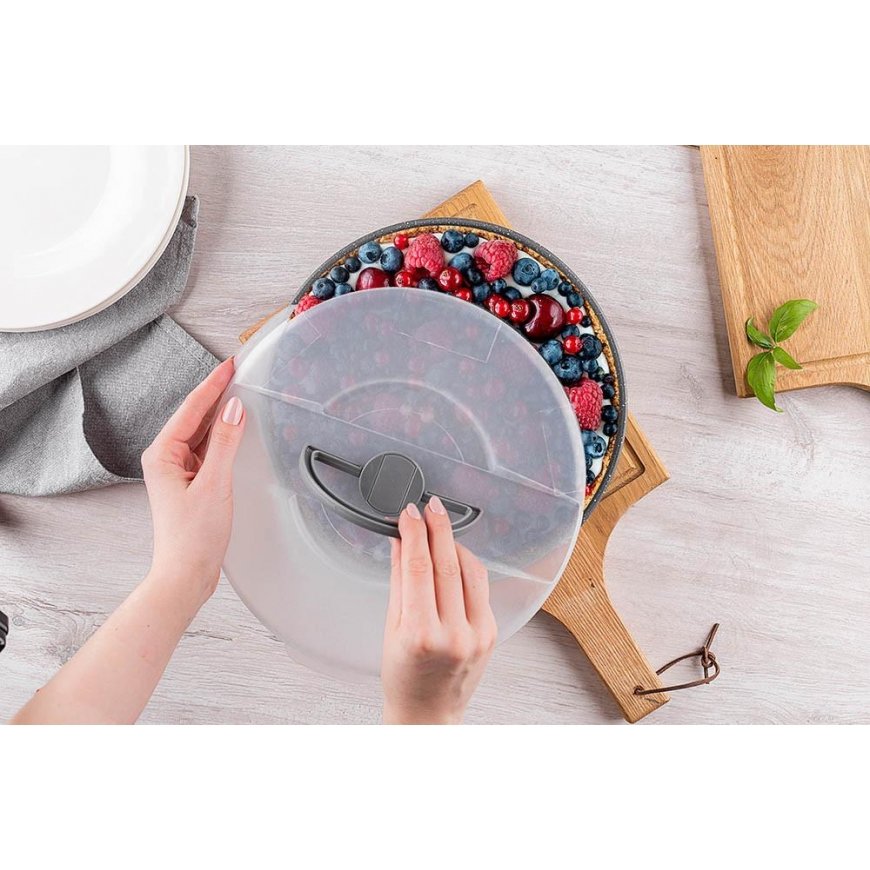 Lumark cake tin, 26 cm, with plastic lid and handle – 3