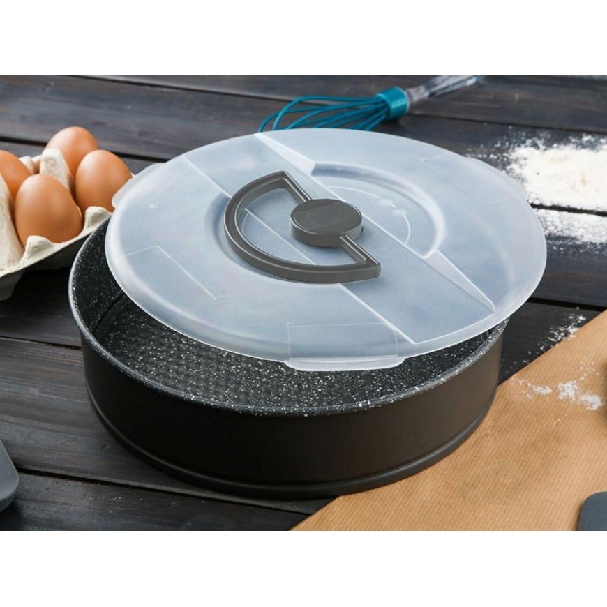 Lumark cake tin, 26 cm, with plastic lid and handle – 4