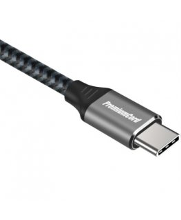 PREMIUMCORD cable USB-C M/M, 100W 20V/5A 480Mbps cotton braid, 2m