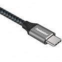 PREMIUMCORD kabelis USB-C M/M, 100W 20V/5A 480Mbps medvilnės pynė, 2m PREMIUMCORD kabelis USB-C M/M, 100W 20V/5A 480Mbps medvilnės pynė, 2m