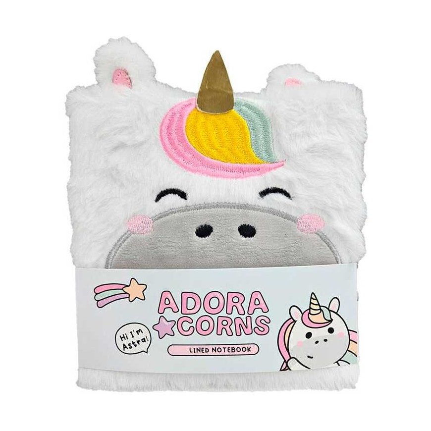 Puckator Adoracorns Unicorn A5 plush notebook