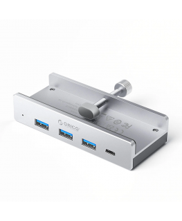 Orico MH4PC Hub Clamp Mountable USB-C / 3x USB-A 3.0 + 1x USB-C 3.0 - silver