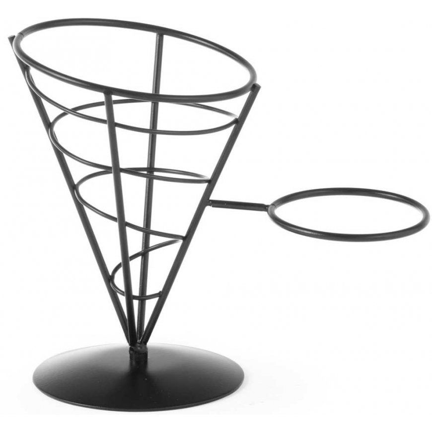 Serving stand for fries and snacks with sauce holder - Hendi 630914