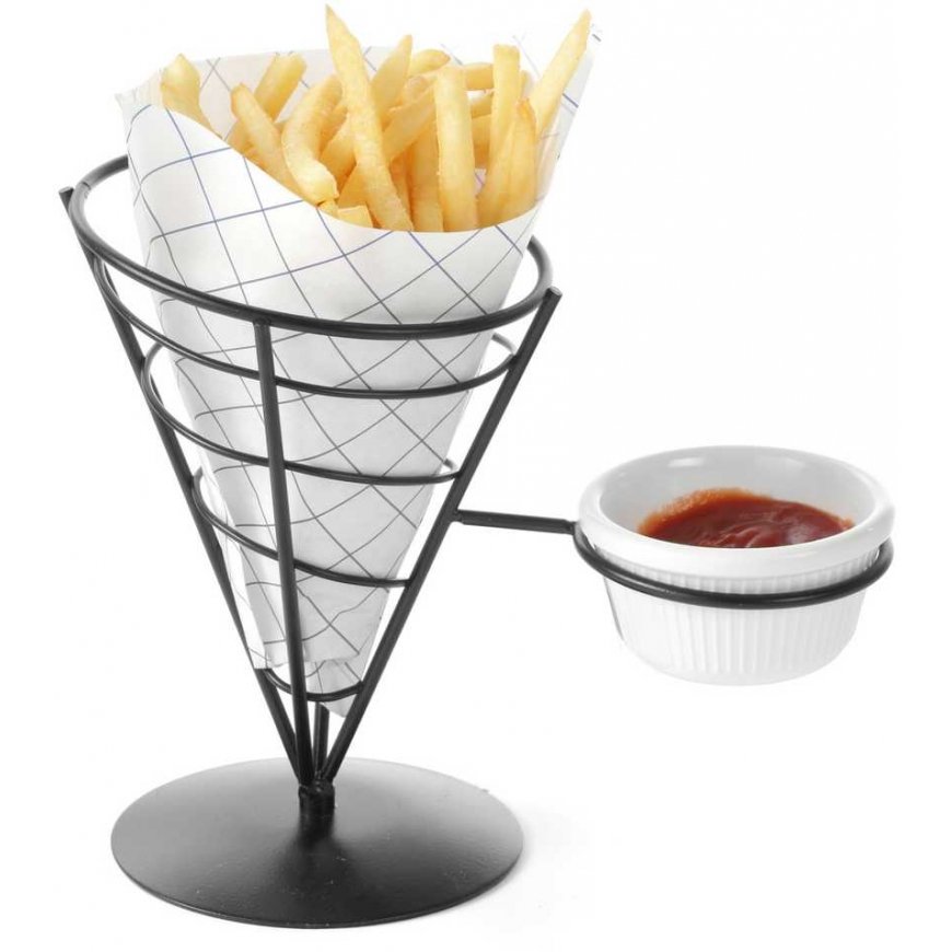 Serving stand for fries and snacks with sauce holder - Hendi 630914 – 2
