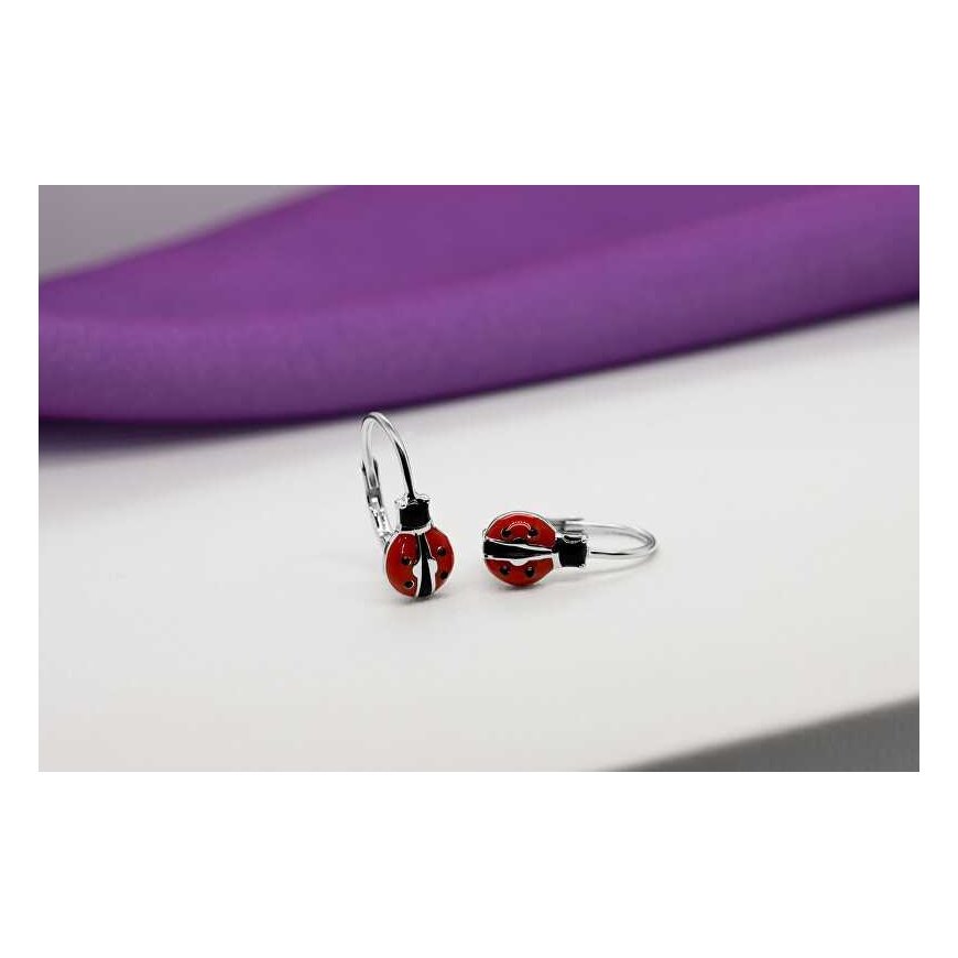 Brilio Silver Happy Sidabrinis Ladybird Luck auskarai EA435W – 3