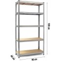 Metal warehouse shelf, set of 2, 180 x 90 x 40 cm Humberg HR-812
