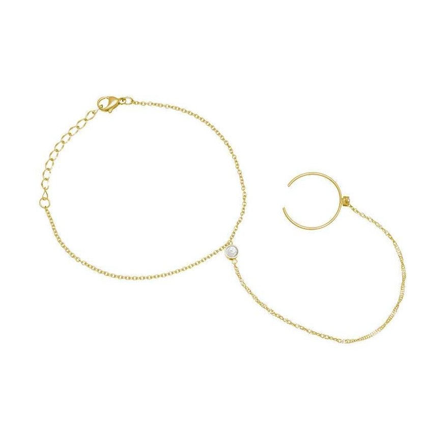 Troli Fine gold plated bracelet with zircons VSB6006G-PET