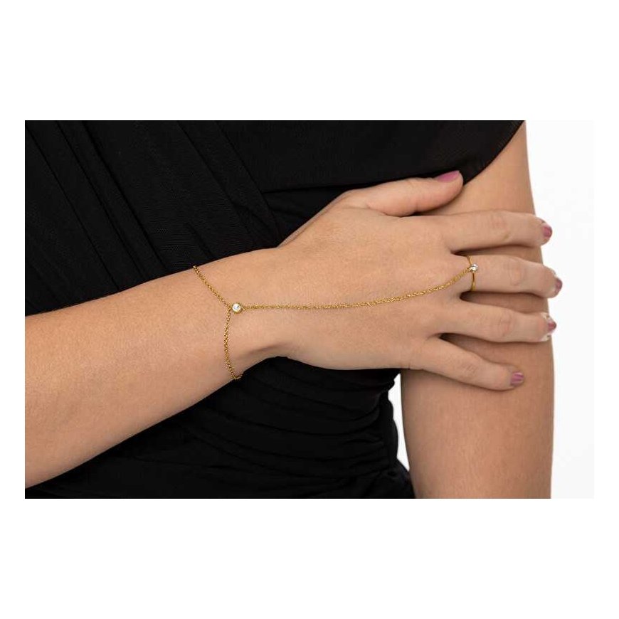 Troli Fine gold plated bracelet with zircons VSB6006G-PET – 2