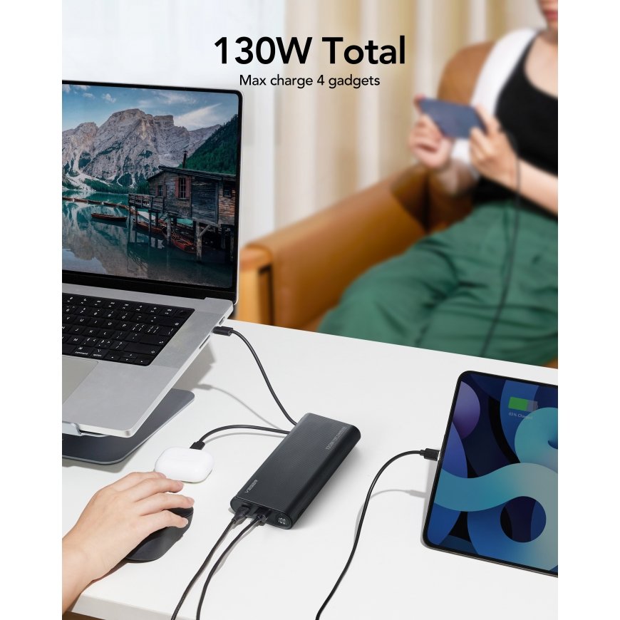 VEGER TC130 ārējais akumulators Litija jons 25000 mAh Melns – 5