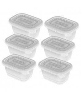 Rotho 1759000096 pārtikas uzglabāšanas konteiners Taisnleņķa Kaste 0,25 L Caurspīdīgs, Balts 6 pcs