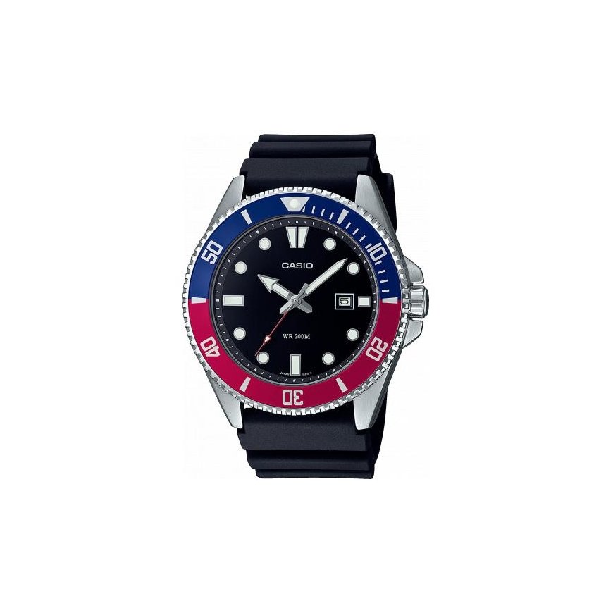 Casio MDV-107-1A3VEF rannekello Kvartsi Sininen, Punainen, Ruostumaton teräs Ruostumaton teräs